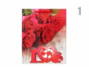 CQ7818 Ajándéktasak vörös rózsás szíves 3D-s nagy 26x10x32cm 4f