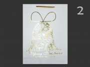 CQ8043 Karácsonyi dísztasak Merry Christmas fehér/arany óriás 31x12x42cm 4f