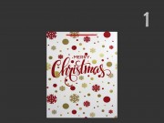 CQ8044 Karácsonyi dísztasak glitteres Merry Christmas közép 18x10x23cm 4f