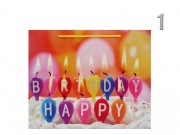 CQ8282 Ajándéktasask Happy Birthday glitteres fekvő nagy 32x10x26cm 4f