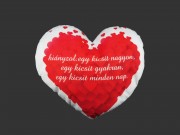 CQ8504 Díszpárna szív Hiányzol 28x24cm