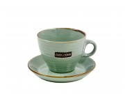Csésze + tányér Cappuccino zöld 290ml 172120