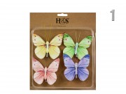 Csipeszes pillangó dekoráció 4db 8cm HC4610520 2f