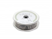 Dekor szalag Best Wishes szürke 25mmx10m 441885