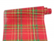 Dekoranyag kockkás piros/arany 28x250cm 767615240