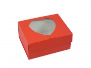 Díszdoboz szíves piros összehajtható 14,5x12x7,5cm BSK104955