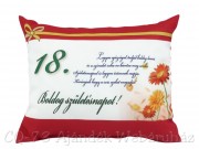 Díszpárna Boldog születésnapot 18. 31x26cm VN1027/18