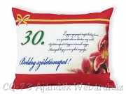 Díszpárna Boldog születésnapot 30. 31x26cm VN1028/30