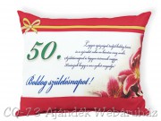 Díszpárna Boldog születésnapot 50. 31x26cm VN1028/50