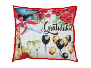 Díszpárna Gratulálok! ballagási 30x26cm 001