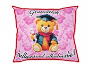 Díszpárna Gratulálok ballagásod alkalmából macis 30x26cm 005