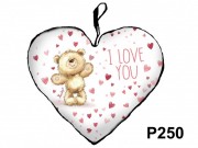 Díszpárna P250 szív nagy Sok szíves I love you