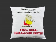 Díszpárna Sörhassal nem születünk! Meg kell dolgozni érte 27cm