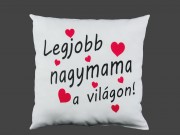 Díszpárna fehér Legjobb nagymama a világon 33cm