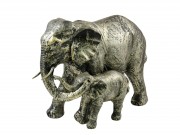 Elefánt kicsinyével szobor 33x24cm ALX910670