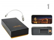 Elektromos öngyújtó USB kábellel díszdobozban 3,2x0,7x7cm AW815 8f