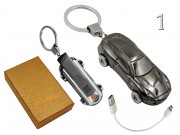 Elektromos öngyújtó kulcstartó autó USB kábellel 3x11cm A4