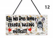 Fatábla 12 Francia bulldog 22x11cm
