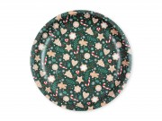 Fémtálca zöld mézeskkalács 26cm 348873