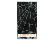 Halloween asztalterítő pókhálós fekete 137x213cm P51003