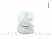 Havazós gömb fehér hóember-rénszarvas-télapó 8cm APF436320 3f