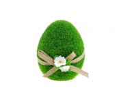 Húsvéti tojás dekoráció zöld flokkolt 11,5cm ALX117860