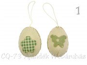 Húsvéti tojás textil bevonattal 2db 6,5cm TS106201 4f