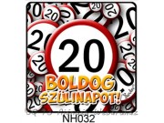 Hűtőmágnes NH032 Boldog Szülinapot 20 karikás 7,5cm