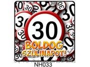 Hűtőmágnes NH033 Boldog Szülinapot 30 karikás 7,5cm