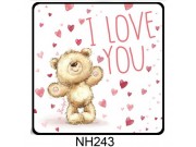 Hűtőmágnes NH243 I love you sok szív maci 7,5cm