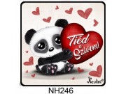 Hűtőmágnes NH246 Tiéd a szívem panda 7,5cm