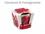 Illatgyertya pohárban Cinnamon + Pomegranate/Orange 8,5cm 2f