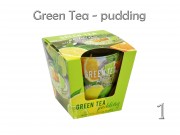 Illatgyertya pohárban Green tea 9cm 2f