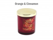Illatgyertya pohárban tükör-fedővel Orange and Cinnamon 220g