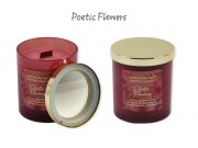 Illatgyertya pohárban tükör-fedővel Poetic Flowers 220g