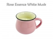 Illatgyertya rózsaszín bögrében Rose Essence White Musk 7cm 410722