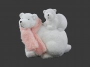Jegesmedve rózsaszín sálban + bocs 14cm 164255