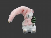 Jegesmedve rózsaszín sapkában 12cm 164264