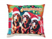 KKarácsonyi díszpárna tacskók 30x26cm 005