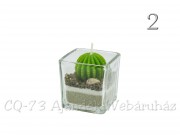 Kaktusz gyertya üveg kaspóban 5,5cm 101329 2f