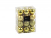 Karácsonyfadísz arany gömb 24db 3cm AVS100000