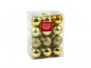Karácsonyfadísz gömb arany 24db 3cm CAN204000