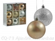 Karácsonyfadísz gömb arany és ezüst 9db 6cm CAN102440