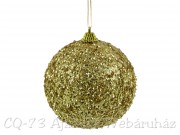 Karácsonyfadísz gömb arany flitteres 10cm CAA300700