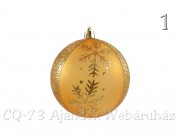 Karácsonyfadísz gömb arany glitteres 8cm CAN104510 4f