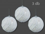 Karácsonyfadísz gömb fehér 3db 8cm 628466