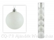 Karácsonyfadísz gömb fehér 6db 6cm CAN100440