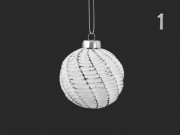 Karácsonyfadísz gömb fehér/ezüst 6cm ABT316450 4f