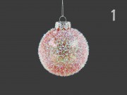 Karácsonyfadísz gömb glitteres 8cm CAA114690 4f