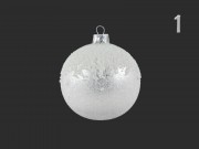 Karácsonyfadísz gömb havas glitteres 8cm AVG110430 4f